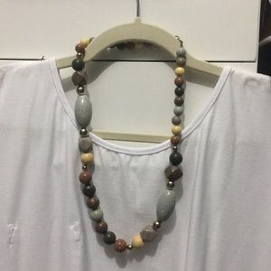 Neutral beaded necklace